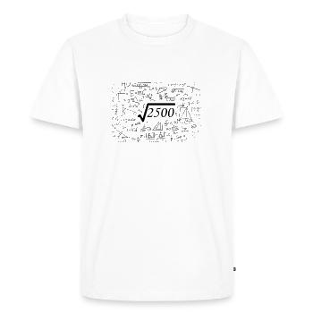 50th Birthday Man Wife Root 2500 =50 years old - Men's Premium Organic T-Shirt - white - Front - Nico (187cm)