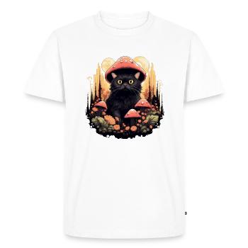 Cat Cottagecore Champignons champignons - T-shirt Premium bio Homme - blanc - Devant - Nico (187cm)