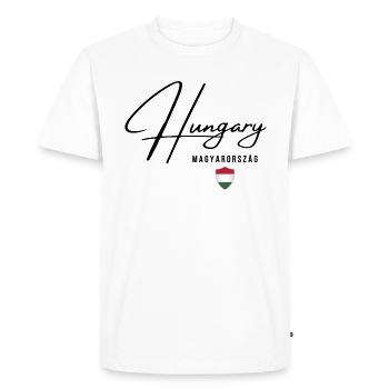 Hungarian flag, Hungarian pride - Men's Premium Organic T-Shirt - white - Front - Nico (187cm)