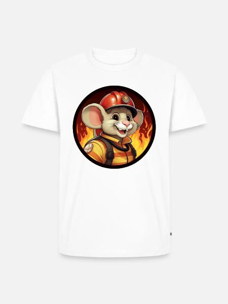 Souris pompier - T-shirt Premium bio Homme - blanc