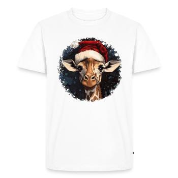 Christmas Giraffes - Men's Premium Organic T-Shirt - white - Front - Nico (187cm)
