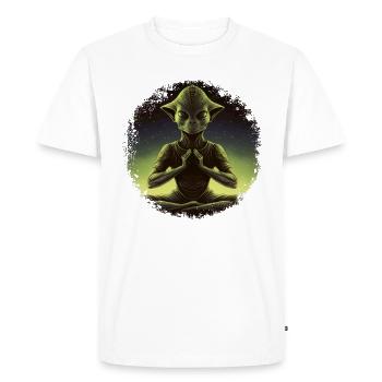 Yoga Alien - T-shirt Premium bio Homme - blanc - Devant - Nico (187cm)