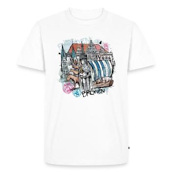 Illustration de Brême - T-shirt Premium bio Homme - blanc - Devant - Nico (187cm)