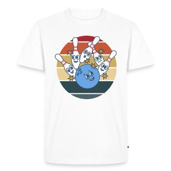 Funny bowling ball for bowling Verien - Men's Premium Organic T-Shirt - white - Front - Nico (187cm)