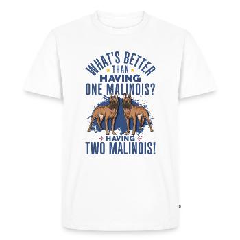 Berger belge Malinois - T-shirt Premium bio Homme - blanc - Devant - Nico (187cm)