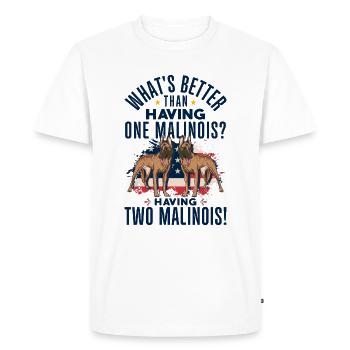 Berger belge Malinois - T-shirt Premium bio Homme - blanc - Devant - Nico (187cm)