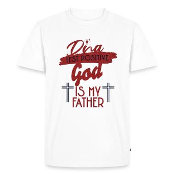DNA Test God Is My Father - Men's Premium Organic T-Shirt - white - Front - Nico (187cm)