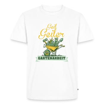 Horny Horny Jardinier Jardinier Jardinier Dire - T-shirt Premium bio Homme - blanc - Devant - Nico (187cm)
