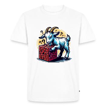 Cool goats solves puzzles - Men's Premium Organic T-Shirt - white - Front - Nico (187cm)