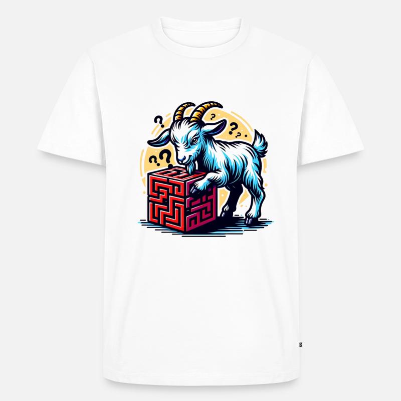Cool goats solves puzzles - Men's Premium Organic T-Shirt - white