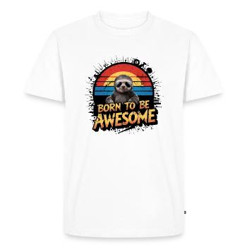 Drôle de conception de paresseux détendu et fatigué - T-shirt Premium bio Homme - blanc - Devant - Nico (187cm)
