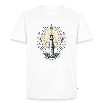 Lumière du monde Phare Christian Design - T-shirt Premium bio Homme - blanc - Devant - Nico (187cm)