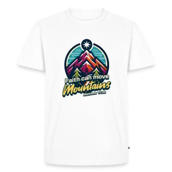 La foi peut déplacer les montagnes Scène de montagne - T-shirt Premium bio Homme - blanc - Devant - Nico (187cm)
