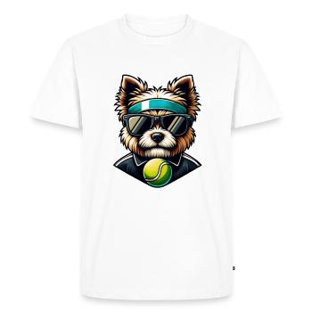 West Highland Terrier Westie Joueur de tennis Chien Maman - T-shirt Premium bio Homme - blanc - Devant - Nico (187cm)