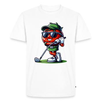 Cool drôle golf tomate avec des lunettes de soleil et - T-shirt Premium bio Homme - blanc - Devant - Nico (187cm)