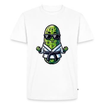 Karaté Concombre avec lunettes de soleil - T-shirt Premium bio Homme - blanc - Devant - Nico (187cm)