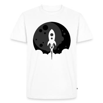Rocket to the Moon - Noir - T-shirt Premium bio Homme - blanc - Devant - Nico (187cm)