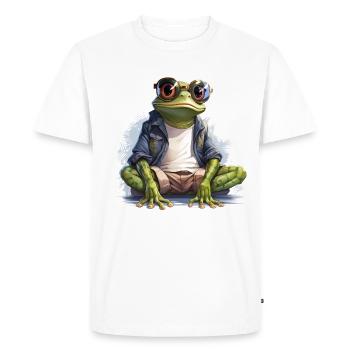 Cool Frog Frogs Funny Animals - Men's Premium Organic T-Shirt - white - Front - Nico (187cm)