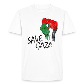 Libérez la Palestine Libérez la Liberté Palestine - T-shirt Premium bio Homme - blanc - Devant - Nico (187cm)