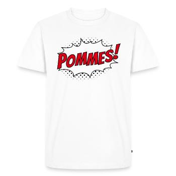 French fries - Men's Premium Organic T-Shirt - white - Front - Nico (187cm)