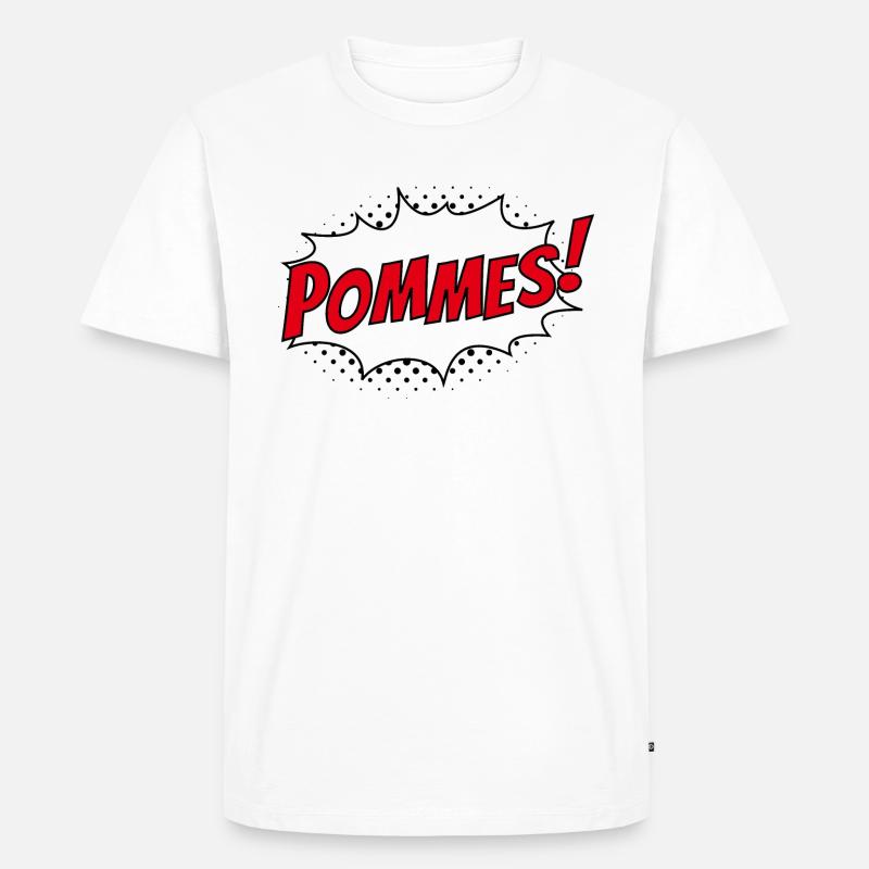 Pommes - Männer Premium Bio T-Shirt - Weiß