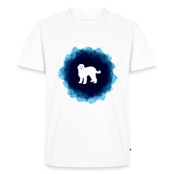 Barbet Barbet da Capo Chien d’eau - T-shirt Premium bio Homme - blanc - Devant - Nico (187cm)