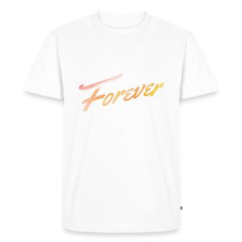 Forever Typography - Men's Premium Organic T-Shirt - white - Front - Nico (187cm)
