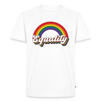 Equality Rainbow - Men's Premium Organic T-Shirt - white - Front - Nico (187cm)
