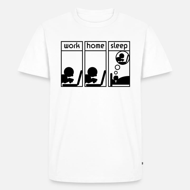 Computerfreak (work - home - sleep) - Männer Premium Bio T-Shirt - Weiß