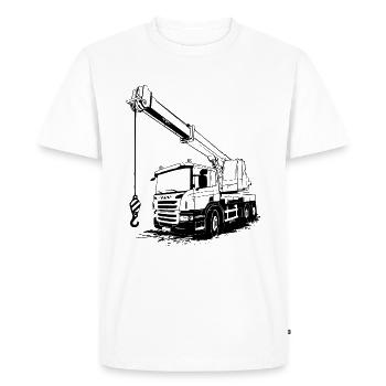 Voiture grue - grue - camion grue - camion grue - T-shirt Premium bio Homme - blanc - Devant - Nico (187cm)