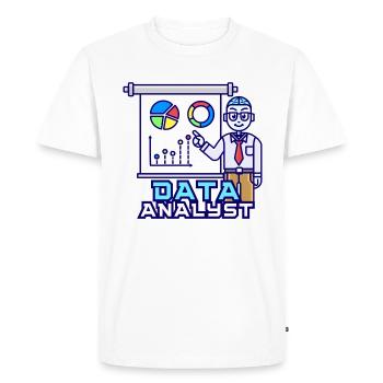 Data Analyst Engineer Scientist Power BI SQL ETL - Men's Premium Organic T-Shirt - white - Front - Nico (187cm)