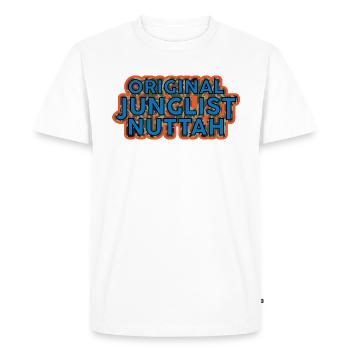 Drum n Bass | Original Junglist Nuttah - Männer Premium Bio T-Shirt - Weiß - Vorne - Nico (187cm)