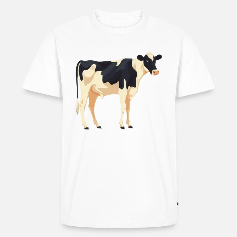 Stehende Kuh - Einfaches Design - Männer Premium Bio T-Shirt - Weiß