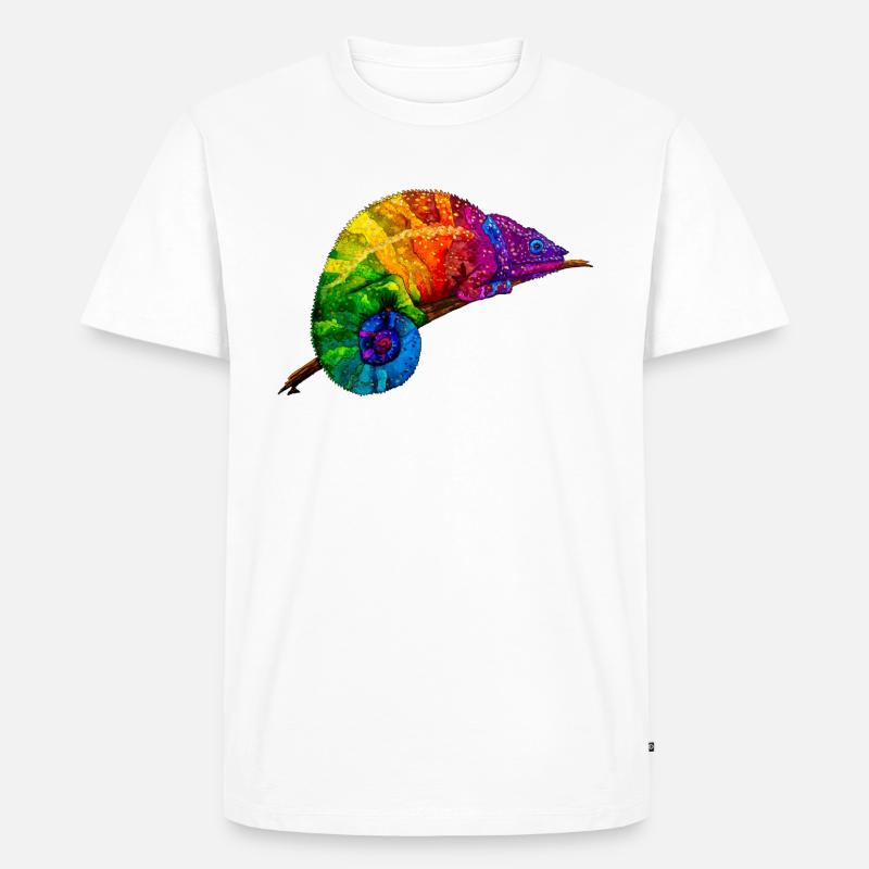 Regenbogenchamaeleon - Männer Premium Bio T-Shirt - undefined