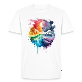 Changement climatique - T-shirt Premium bio Homme - blanc - Devant - Nico (187cm)
