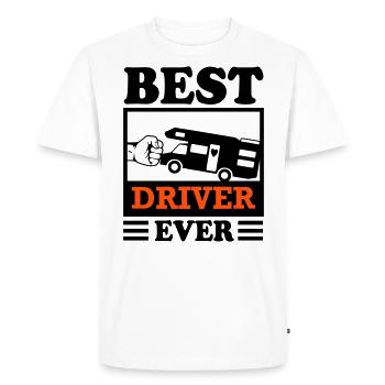 Campingbus Campingwagen Campingmobil Conducteur Camper - T-shirt Premium bio Homme - blanc - Devant - Nico (187cm)