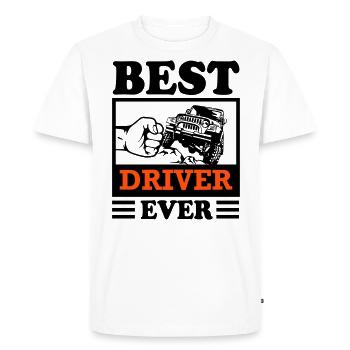 Jeep Coureur Tout-terrain Range Rover - T-shirt Premium bio Homme - blanc - Devant - Nico (187cm)