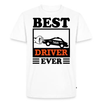 Chauffeur de taxi Driver Best Transport - T-shirt Premium bio Homme - blanc - Devant - Nico (187cm)