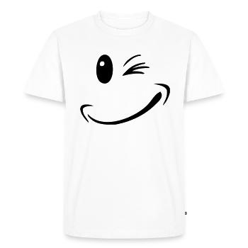 face funny smile smiley - Men's Premium Organic T-Shirt - white - Front - Nico (187cm)