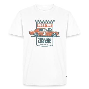 Racing 302 - The Real Legend - Men's Premium Organic T-Shirt - white - Front - Nico (187cm)