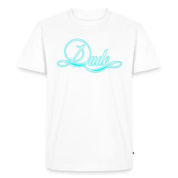 Dude for men - Men's Premium Organic T-Shirt - white - Front - Nico (187cm)