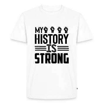 Mon histoire est forte - T-shirt Premium bio Homme - blanc - Devant - Nico (187cm)