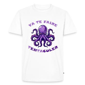 Va te faire tentaculer ! humour pieuvre, poulpe - T-shirt Premium bio Homme - blanc - Devant - Nico (187cm)