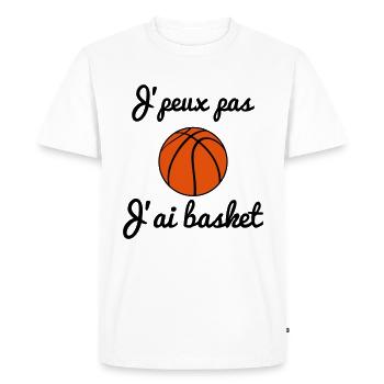 j'peux pas j'ai basket - Basketball - basket-ball - T-shirt Premium bio Homme - blanc - Devant - Nico (187cm)