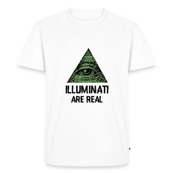 Illuminati - Men's Premium Organic T-Shirt - white - Front - Nico (187cm)