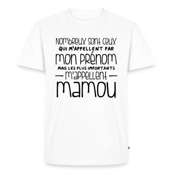 Humour mamou - T-shirt Premium bio Homme - blanc - Devant - Nico (187cm)