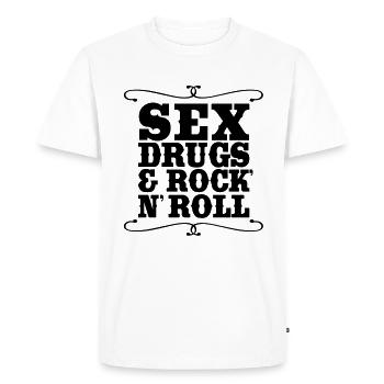 Sex Drugs Rock n Roll - T-shirt Premium bio Homme - blanc - Devant - Nico (187cm)