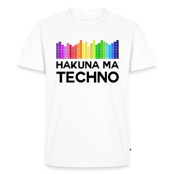 Hakuna Ma Techno Music Disco - Men's Premium Organic T-Shirt - white - Front - Nico (187cm)