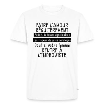 Citation Drôle Cadeau De Mariage - T-shirt Premium bio Homme - blanc - Devant - Nico (187cm)