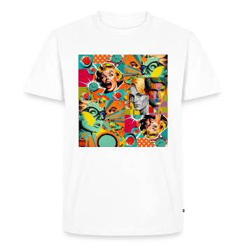 Pop Art Collage - Men's Premium Organic T-Shirt - white - Front - Nico (187cm)